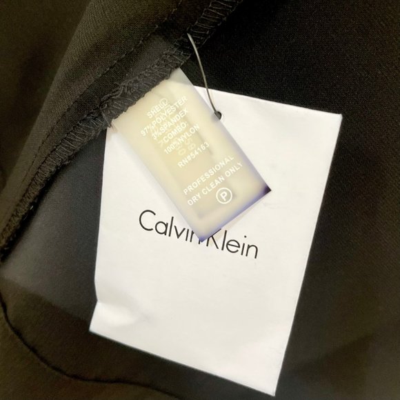 NWT Calvin Klein Black Lace belted classed LBD Dress - size 4 - Picture 9 of 9